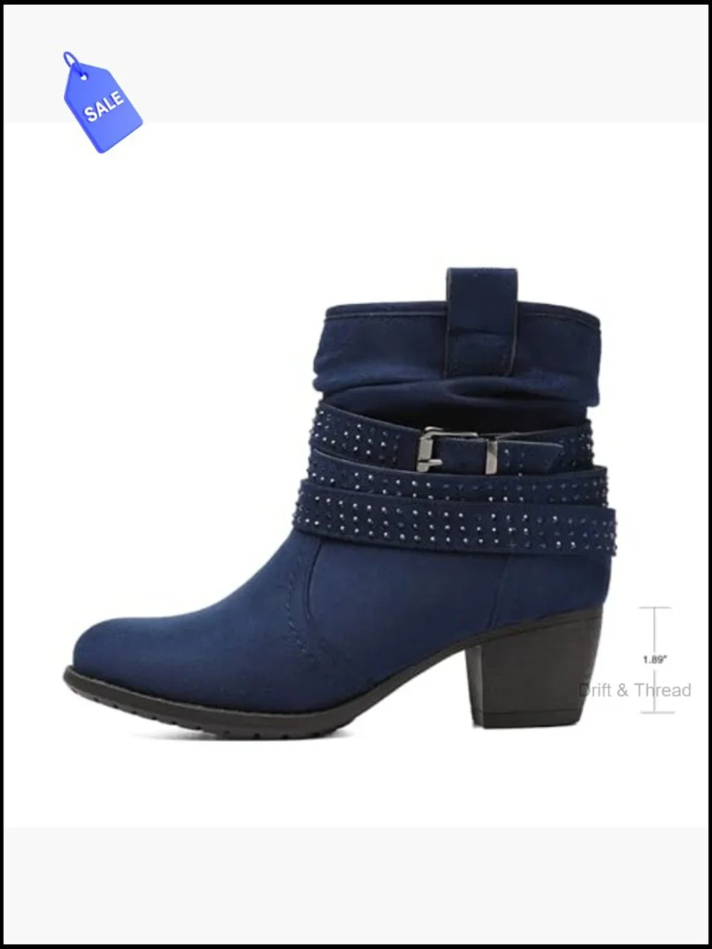 Women's Mid Calf Boots Round Toe Low Heel Slouchy Dress Zip Booties with